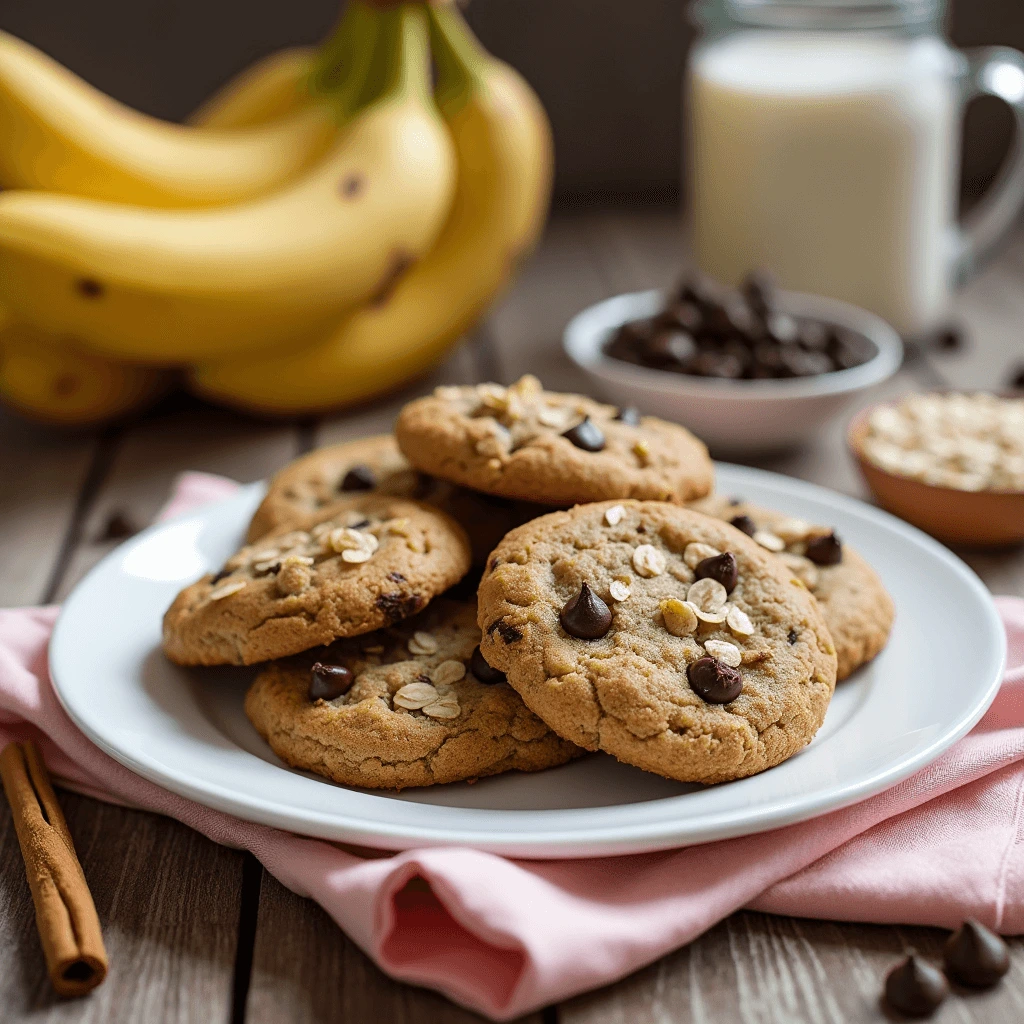 Gluten-Free Banana Oat Cookies Freshly Baked