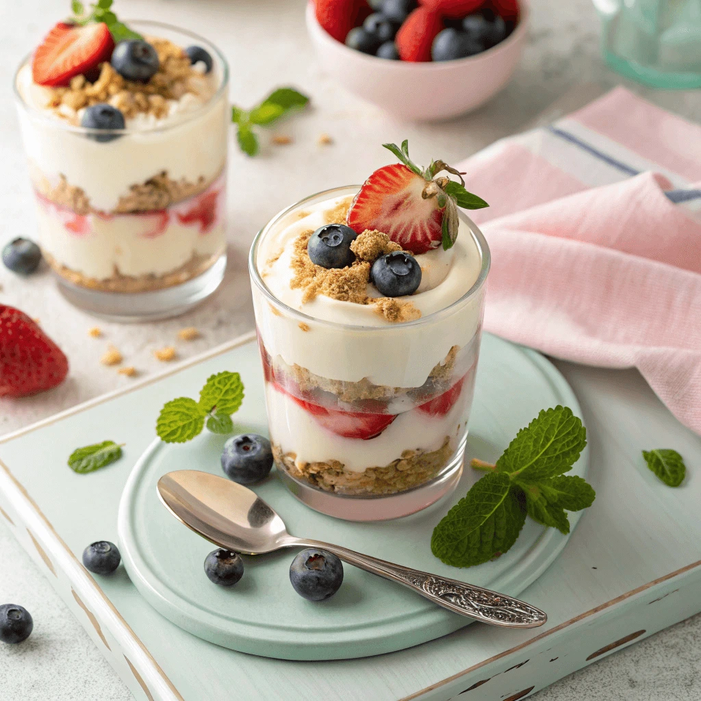 Instant Pudding Parfait with Fresh Berries and Granola