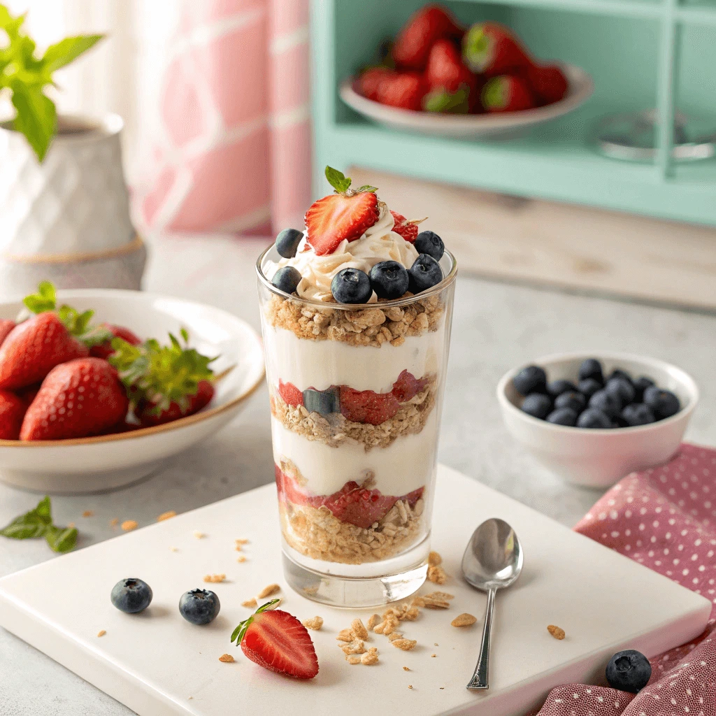 Vanilla Instant Pudding Parfait with Fresh Berries